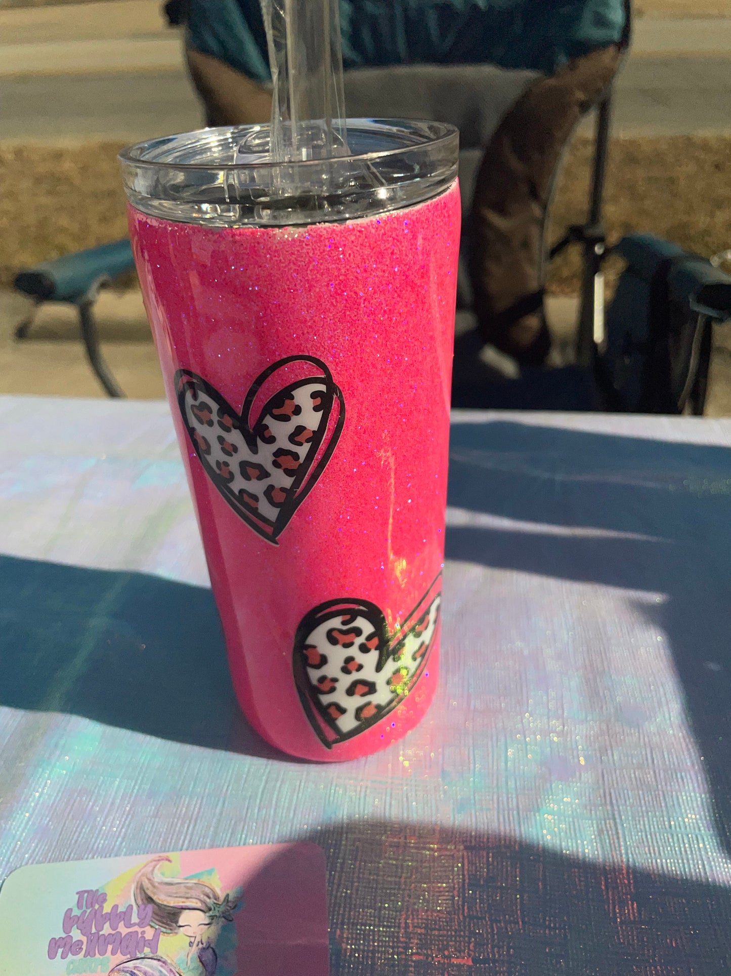 20 oz skinny glitter tumbler