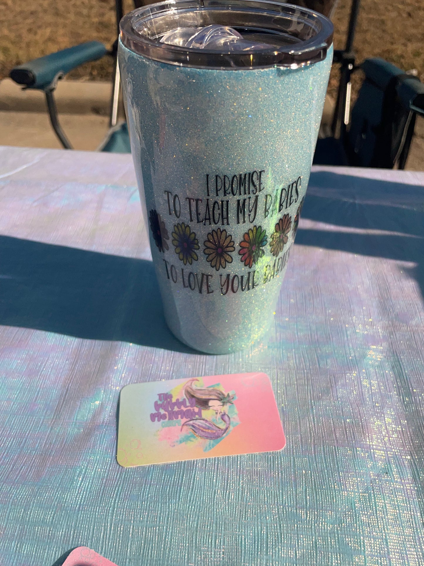 20 oz skinny glitter tumbler